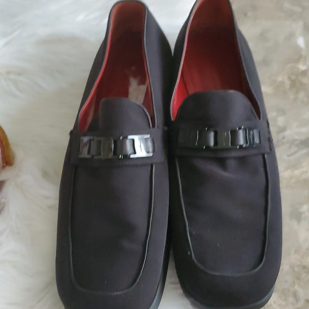 Salvatore ferragamo sport  black canvas slipon loafers size 11B - Picture 17 of 17